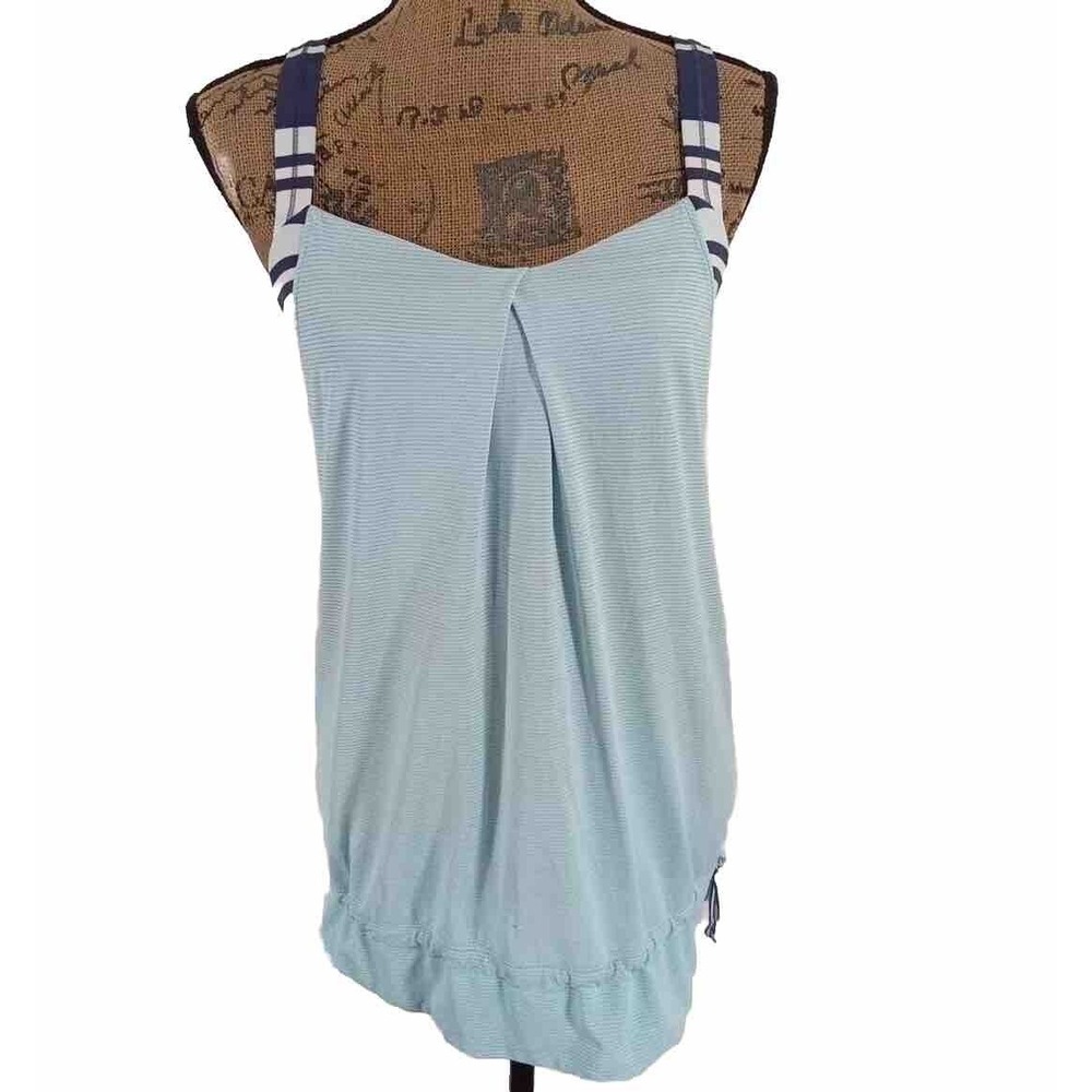 Lululemon Tank Top Size 8 Blue Pattern Athletic Racerback Sports Bra 2for Cinch